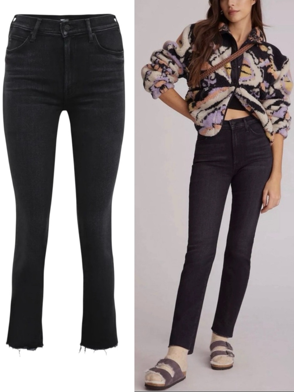 MOTHER Jeans High Waisted Rascal Ankle Snippet Black Size 27